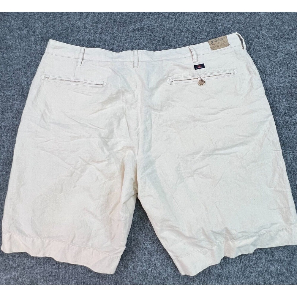 Faherty Shorts Mens 40 Khaki Malibu Chino Linen Cotton 9" Inseam NWT